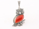 42610 Zilveren uil hanger met carneool en marcasiet