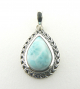 40114 Bewerkte zilveren hanger met larimar