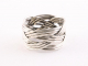 22777 Brede gevlochten zilveren ring