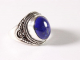 21111 Bewerkte zilveren ring met lapis lazuli - maat 17.5
