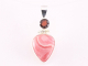 42328 Zilveren hanger met rhodochrosiet en granaat