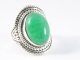 25644 Bewerkte zilveren ring met jade