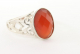 21668-16.5 Opengewerkte zilveren ring met gefacetteerde carneool - maat 16.5