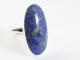 25296 Langwerpige zilveren ring met lapis lazuli
